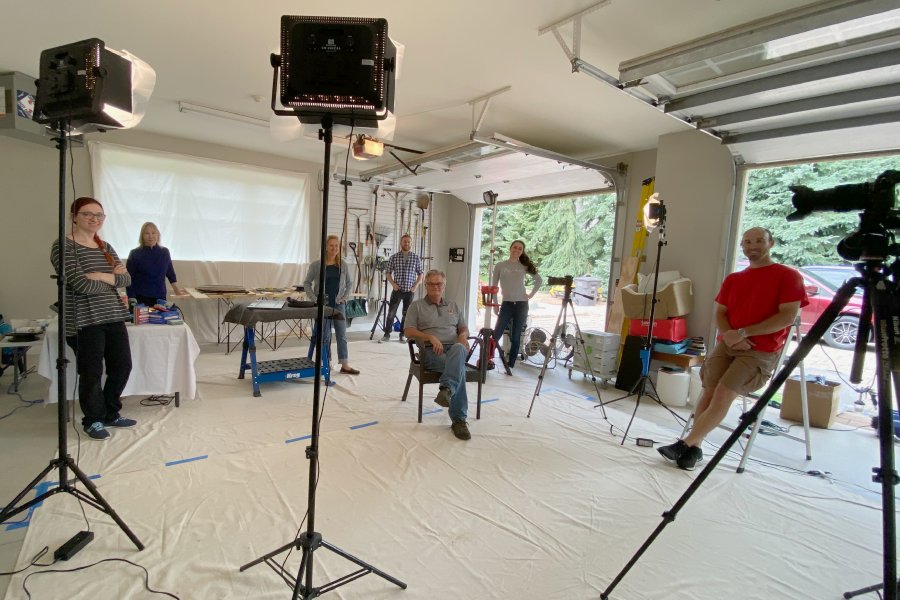 General Finishes video crew creating our online cabinet refinishing course